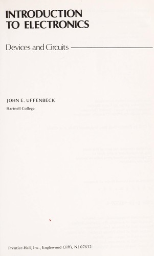 Introduction to Electronics : Devices and Circuits used book by John E ...