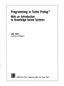 Programming in Turbo Prolog used book by Lee Teft: 9780137290543