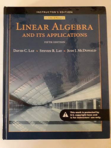linear algebra & its applications 5th ed instructor's edition copy by ...