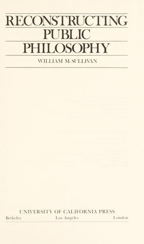 Reconstructing Public Philosophy