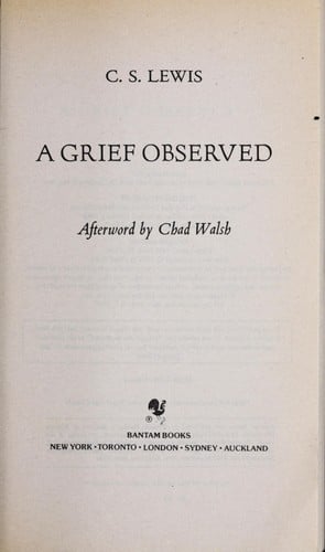 A Grief Observed copy by C.S. LEWIS: 9780553133660