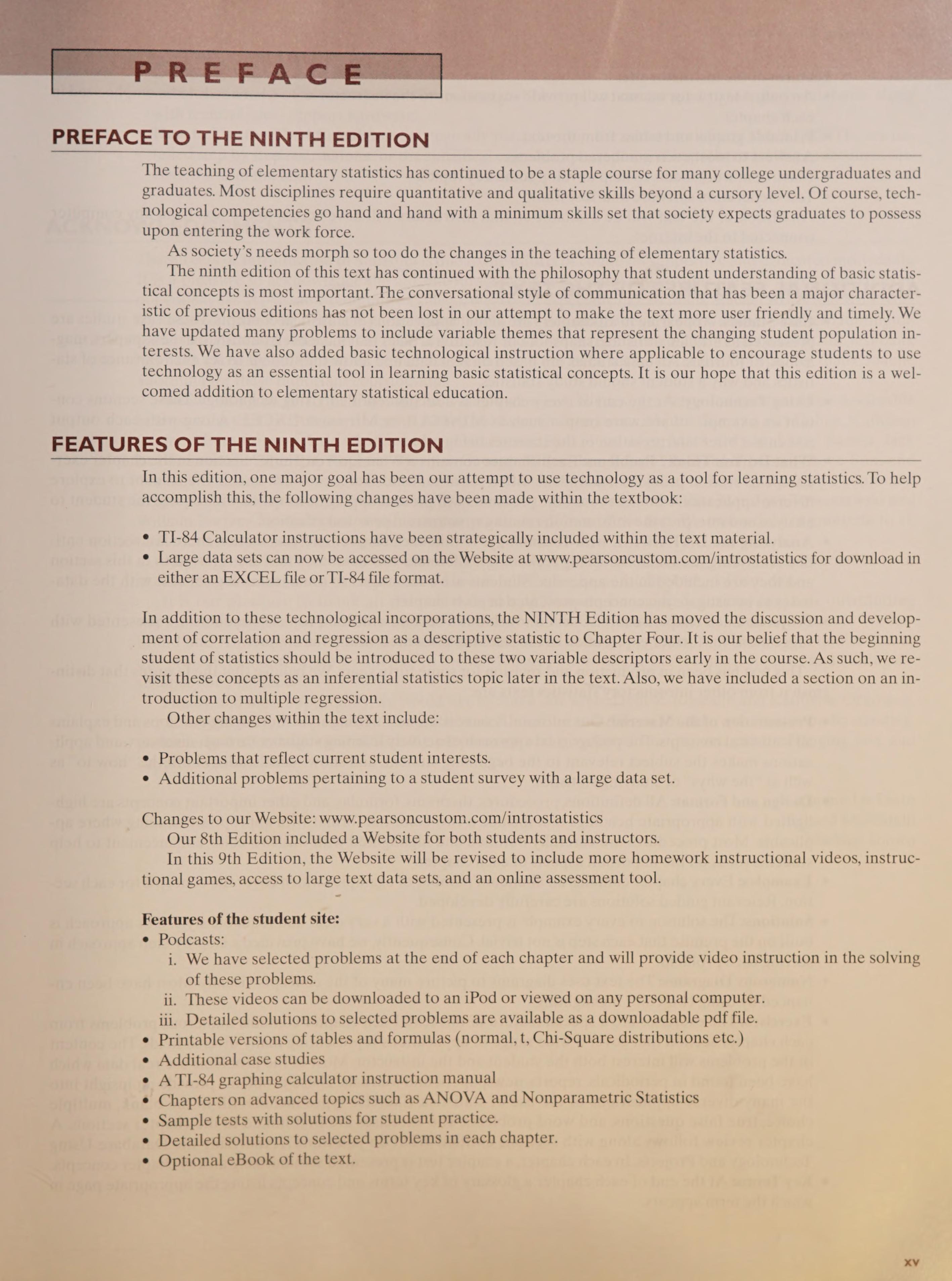 Introduction to statistics used book by desanto 9780558670344