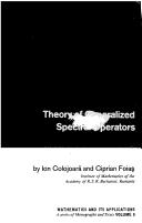 Theory of Generalized Spectral Operators book: 9780677014807