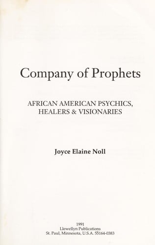 洋書 Company of Prophets by Joyce Elaine Noll Company of Prophets: African American Psychics, Healers