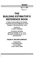 Walker's Reference Walker's Building Estimator's Reference Book used book by Robert S ...
