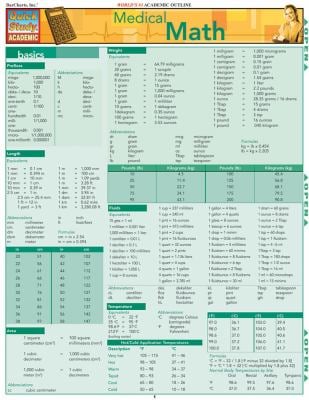 Medical Math : QuickStudy Laminated Reference Guide