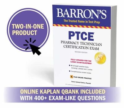 PTCE with Online Test : Plus Kaplan's Qbank for 1 Month