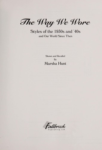 The Way We Wore Marsha Hunt