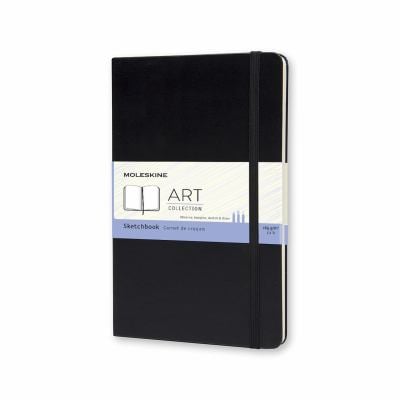 Moleskine Art Plus Sketchbook, Large, Plain, Black, Hard Cover (5 X 8. 25)