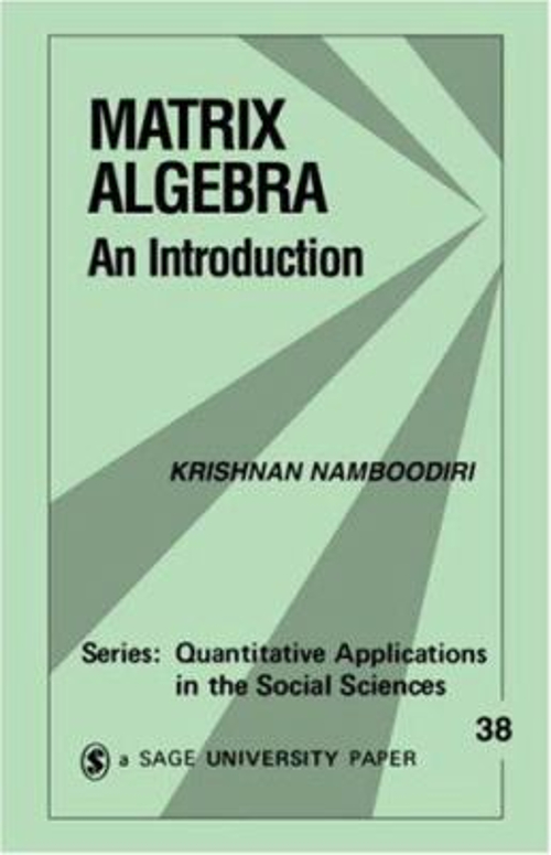 Matrix Algebra : An Introduction Paperback Krishnan Namboodiri