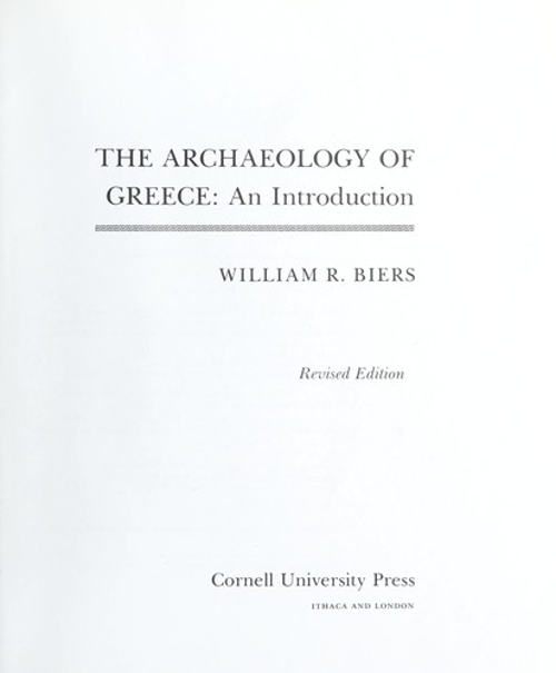 The Archaeology of Greece : An Introduction Paperback William R.