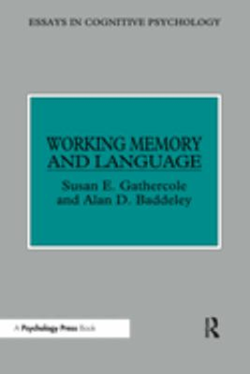 Working Memory and Language Paperback Susan E., Baddeley, Alan D.